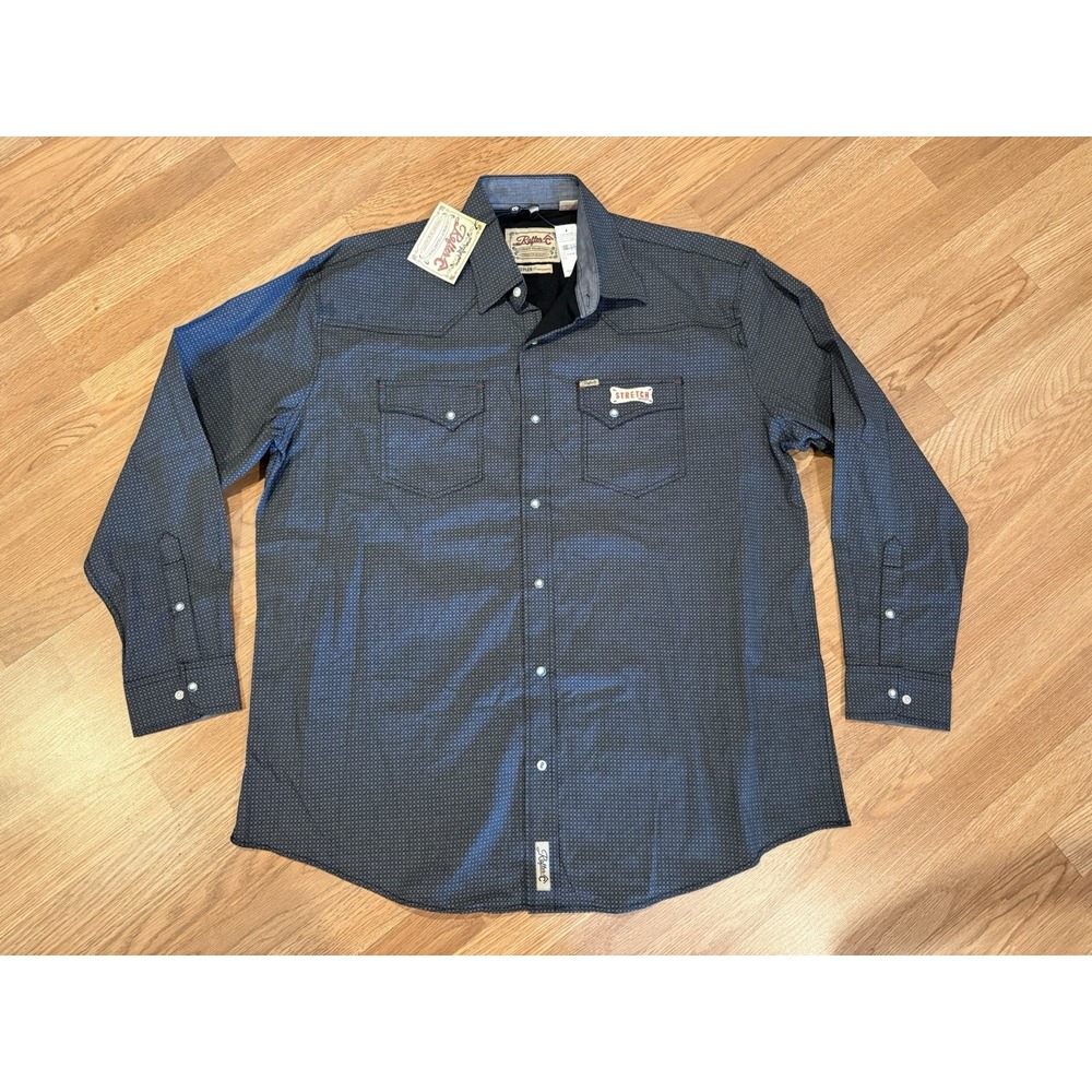 NWT Rafter C Cowboy Collection Shirt 2XL Pearl Snap Pro Flex 45 Performance Gray